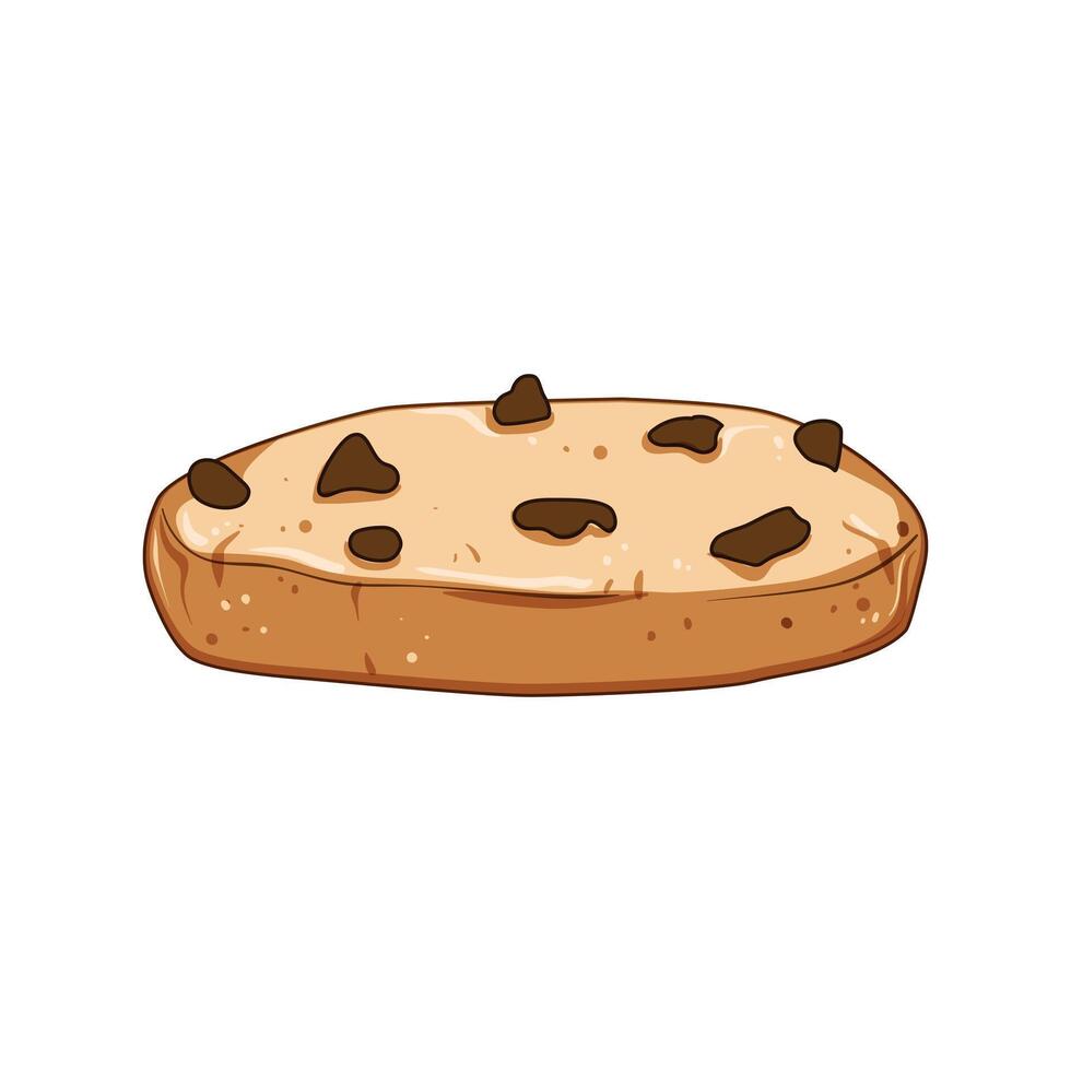 biscuit vanilla cookie cartoon illustration vector