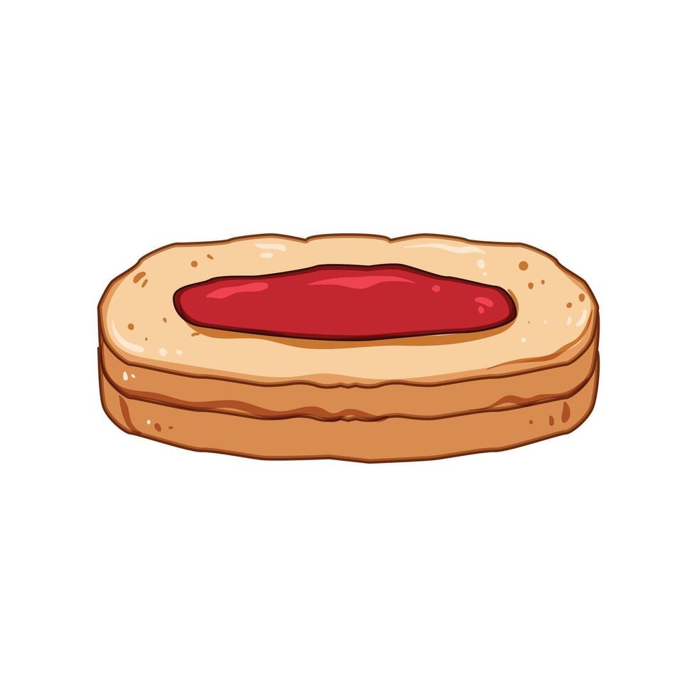 biscuit chewy cookie cartoon illustration vector