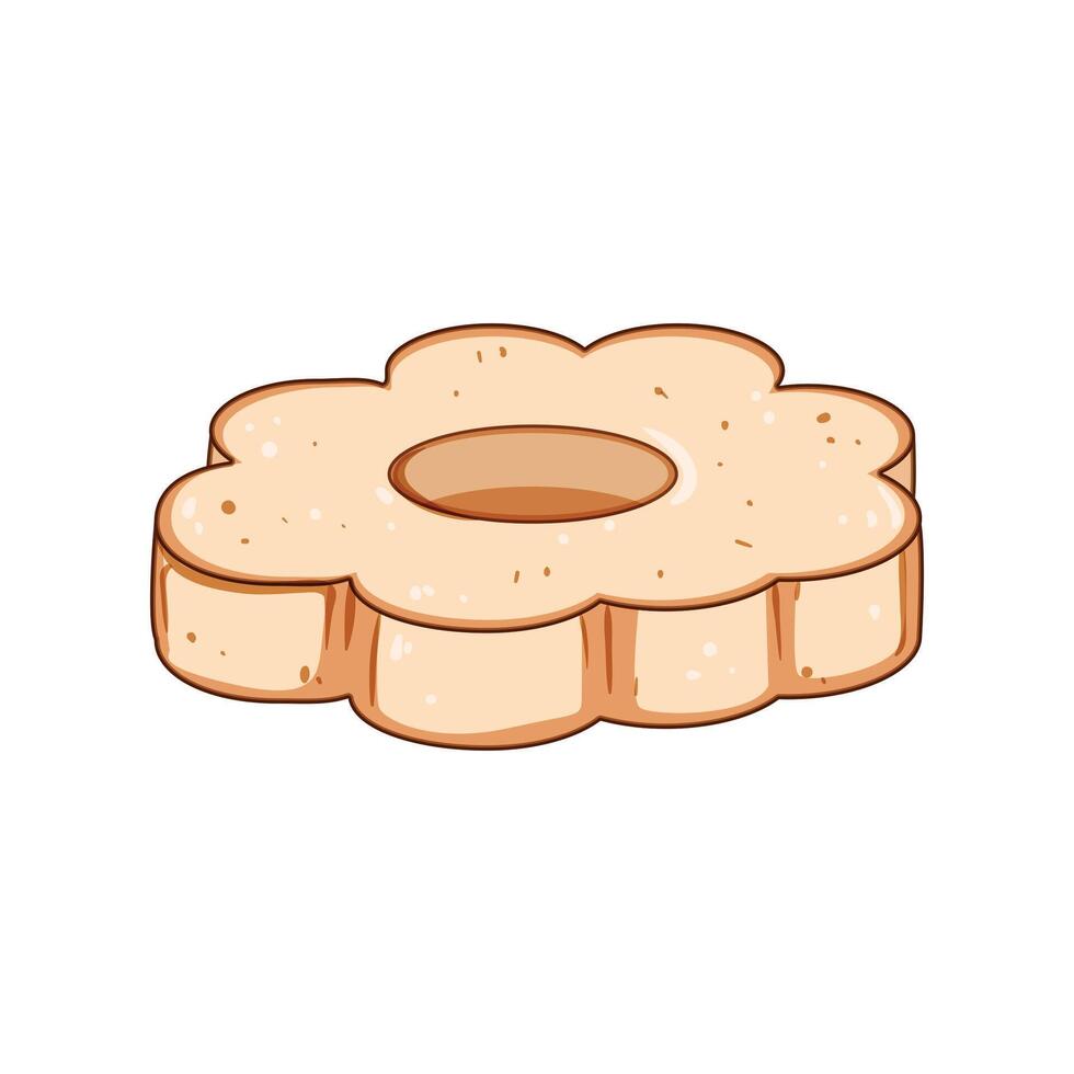 biscuit butter cookie cartoon illustration vector