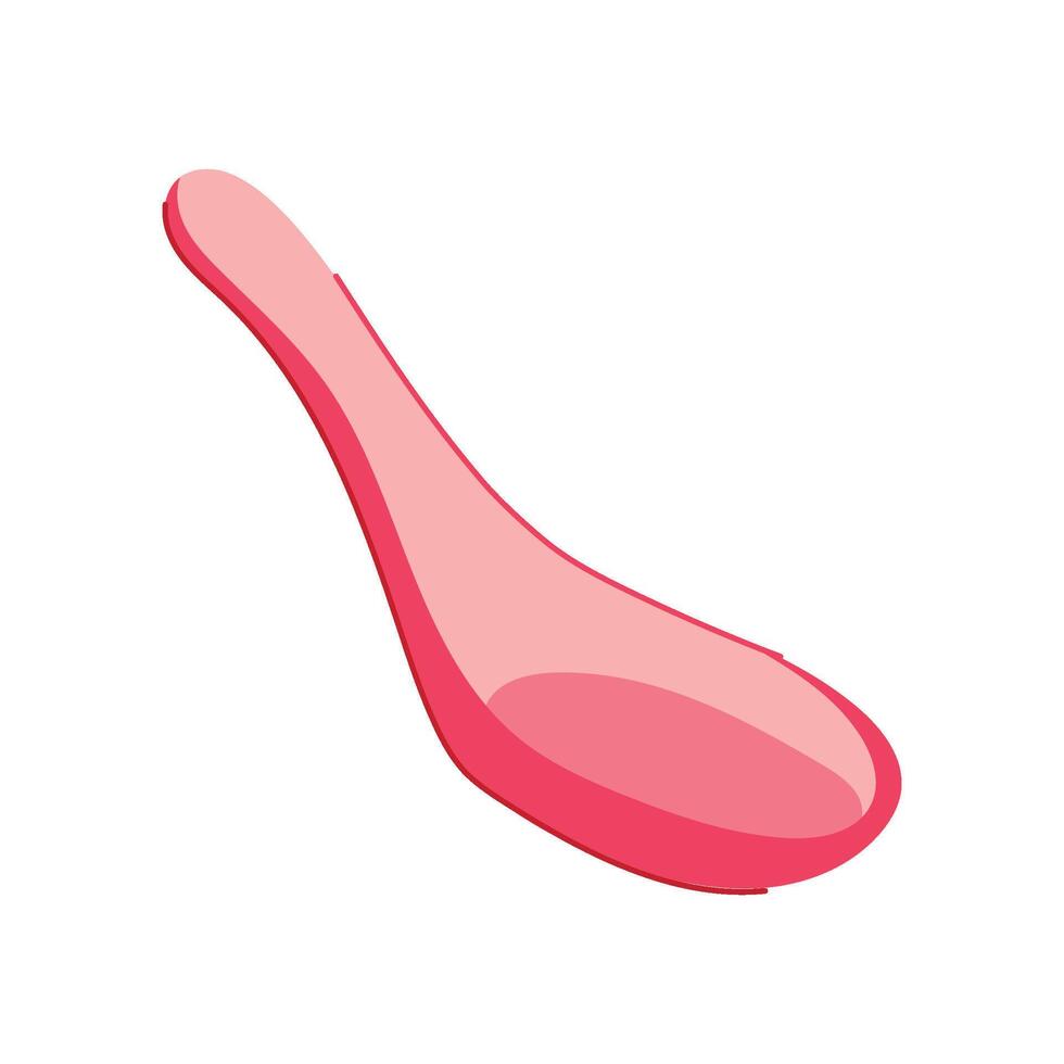 ceramic smooth soup spoon cartoon illustration vector