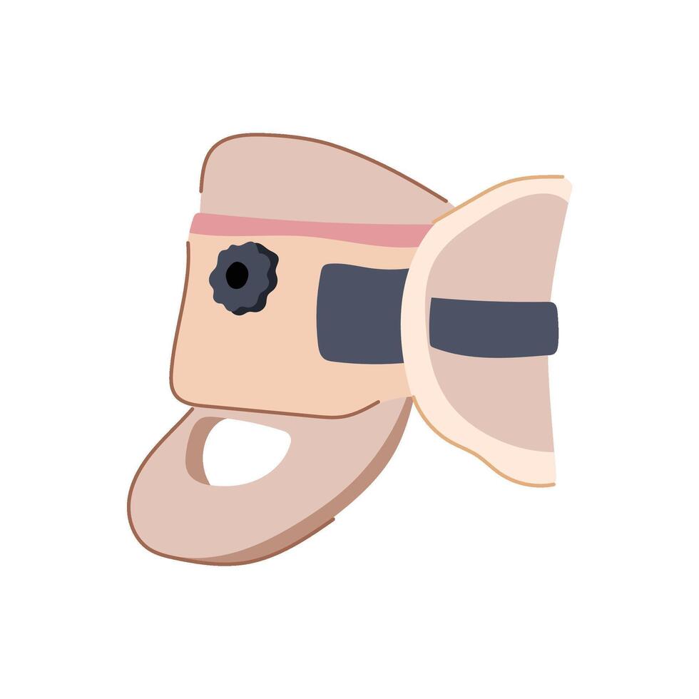 cervical alignment neck collar cartoon illustration vector