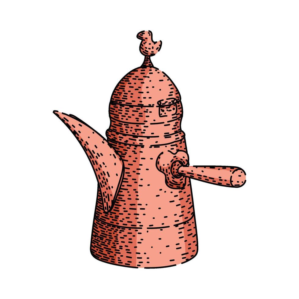foam cezve turkish coffee sketch hand drawn vector