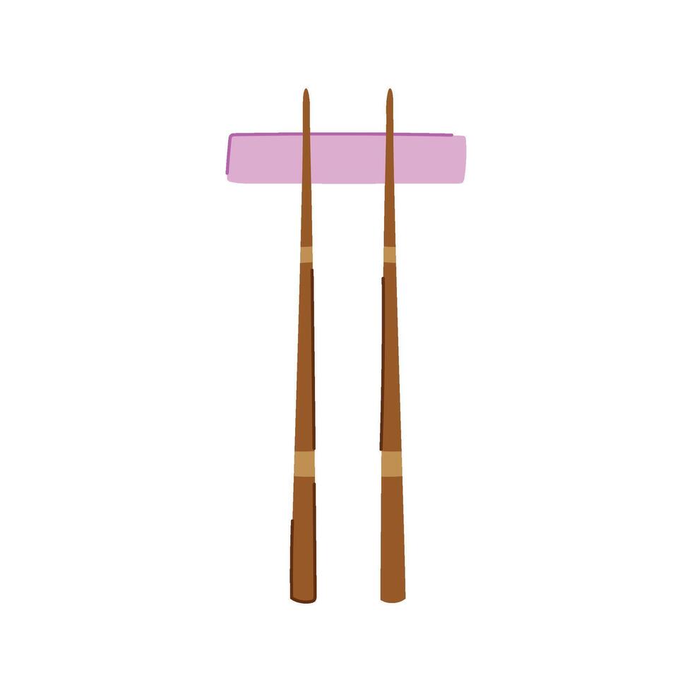 chopstick tableware rest cartoon illustration vector