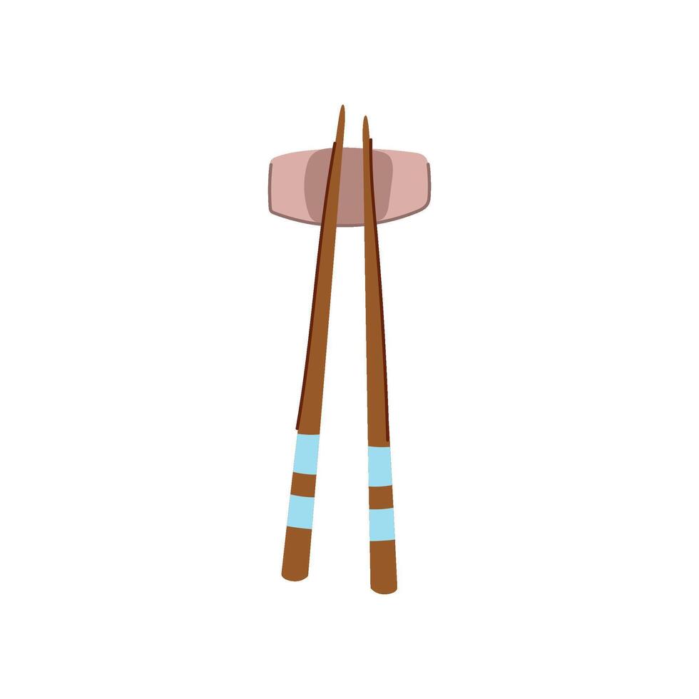 chopstick holder rest cartoon illustration vector