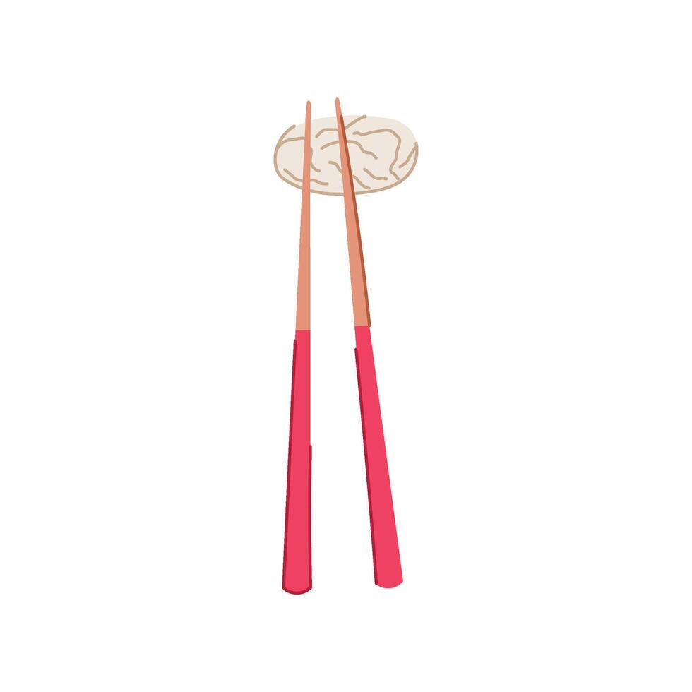 chopstick utensil rest cartoon illustration vector