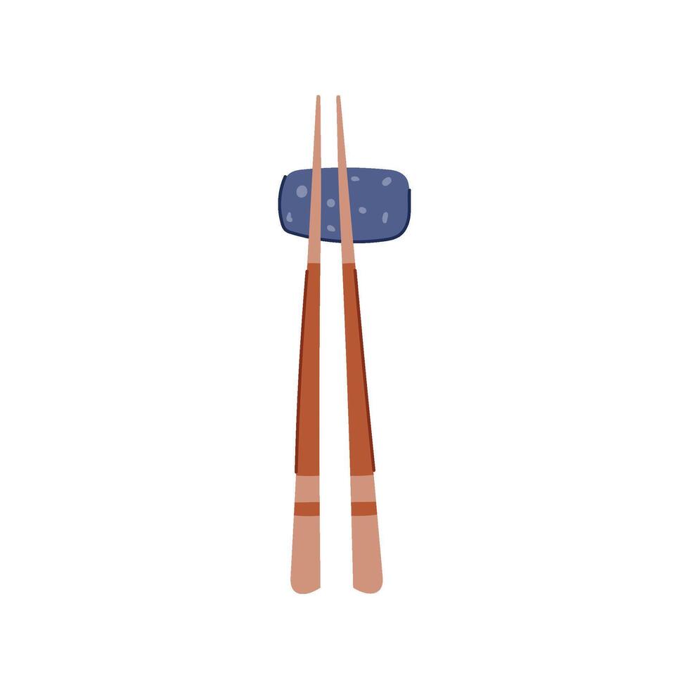 chopstick bamboo rest cartoon illustration vector