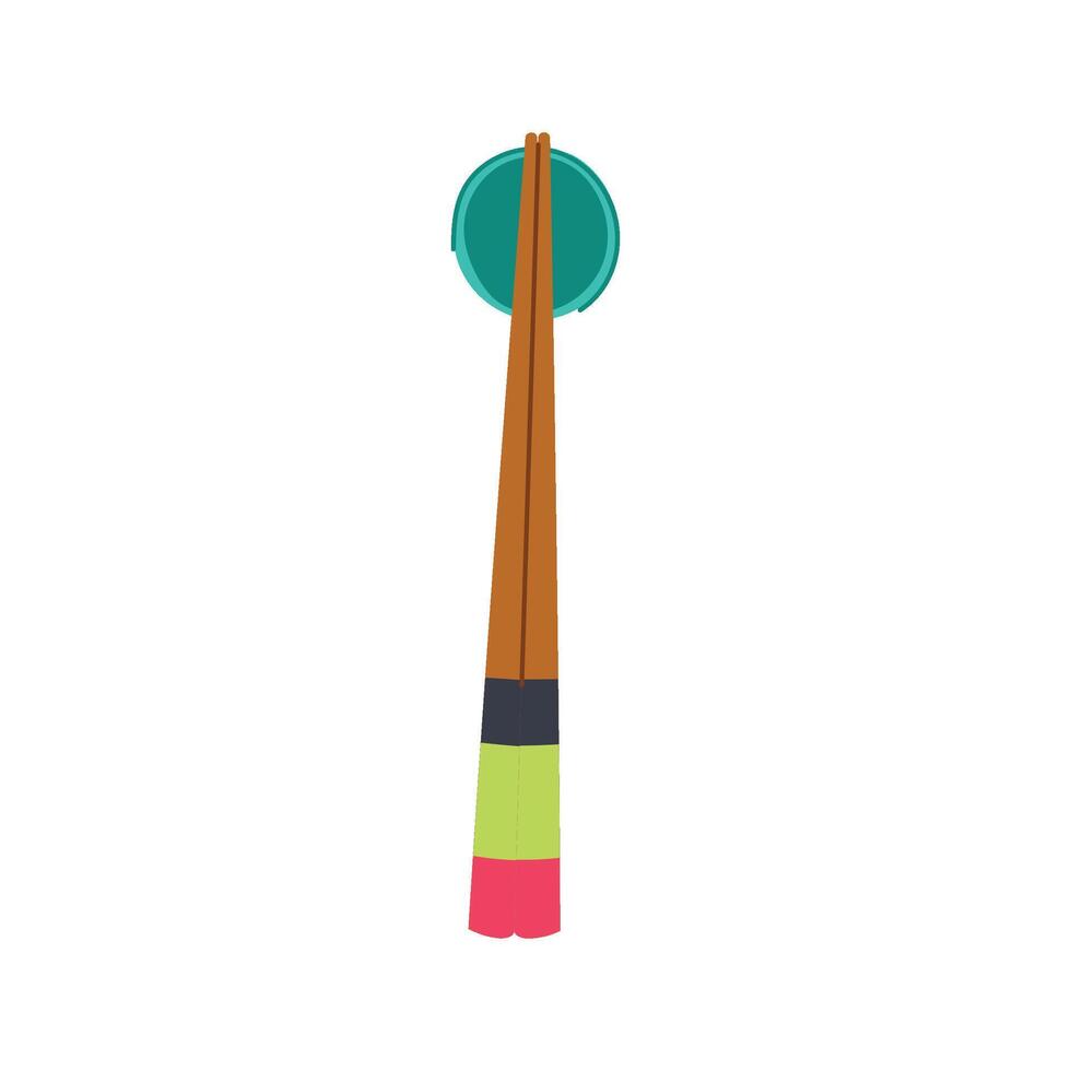 chopstick porcelain rest cartoon illustration vector