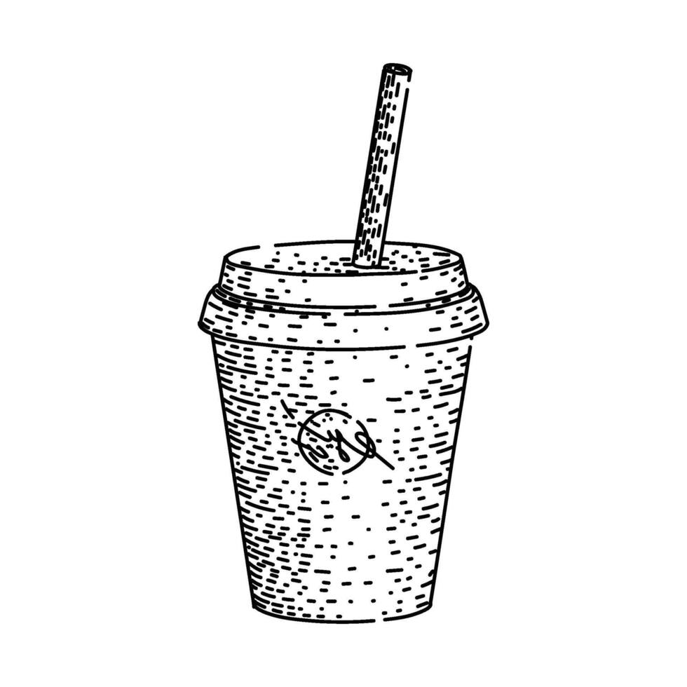 espresso coffee cup sketch hand drawn item vector