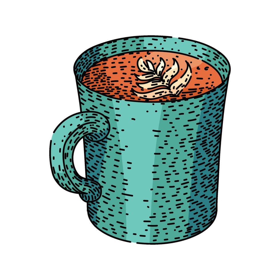 insulated coffee mug sketch hand drawn item vector