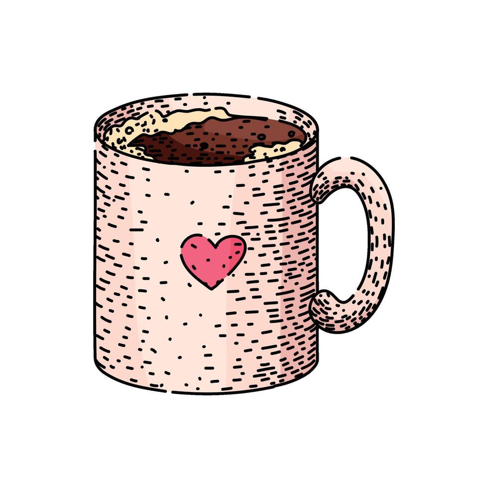 personalized coffee mug sketch hand drawn item vector