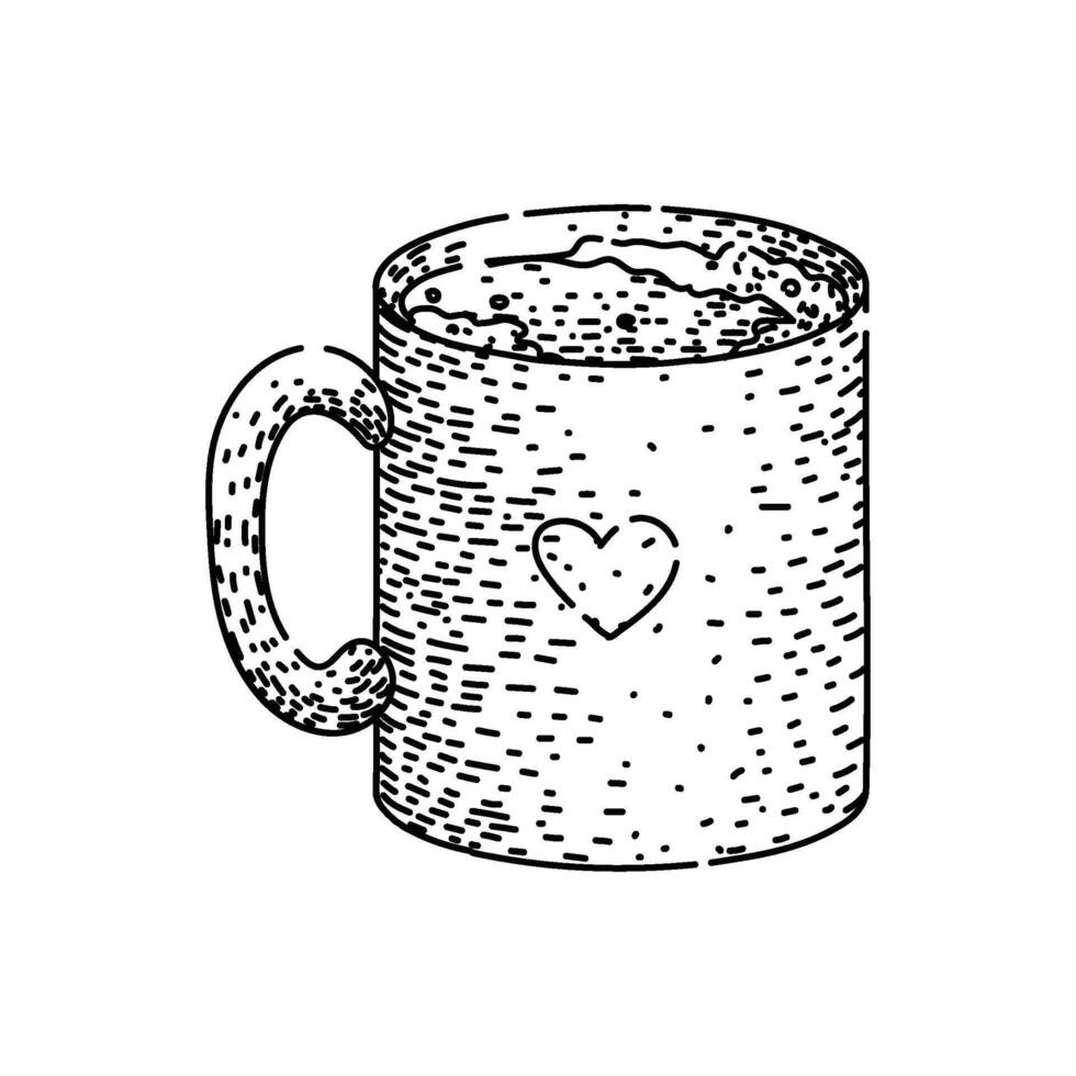 personalized coffee mug sketch hand drawn element vector