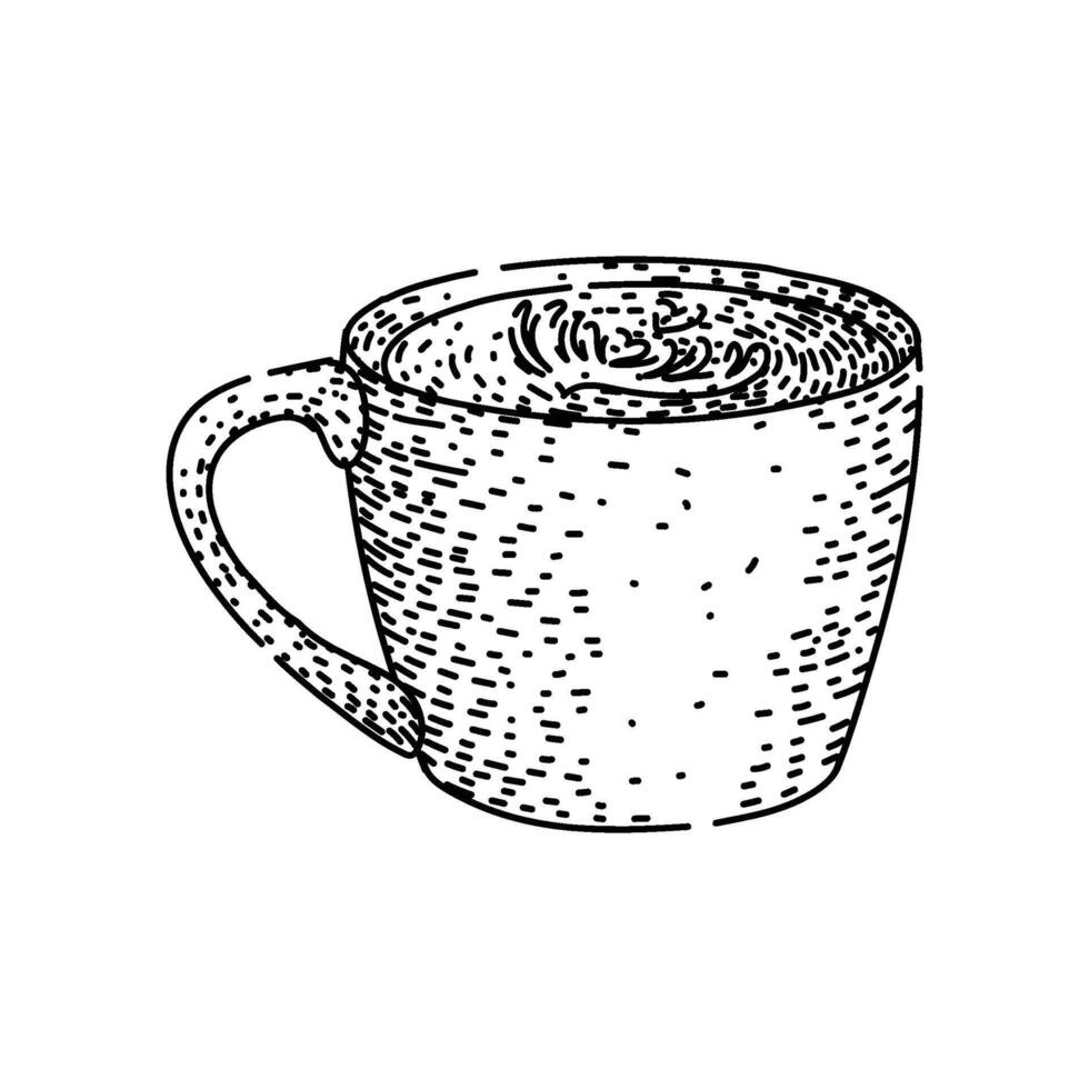 ceramic coffee mug sketch hand drawn item vector