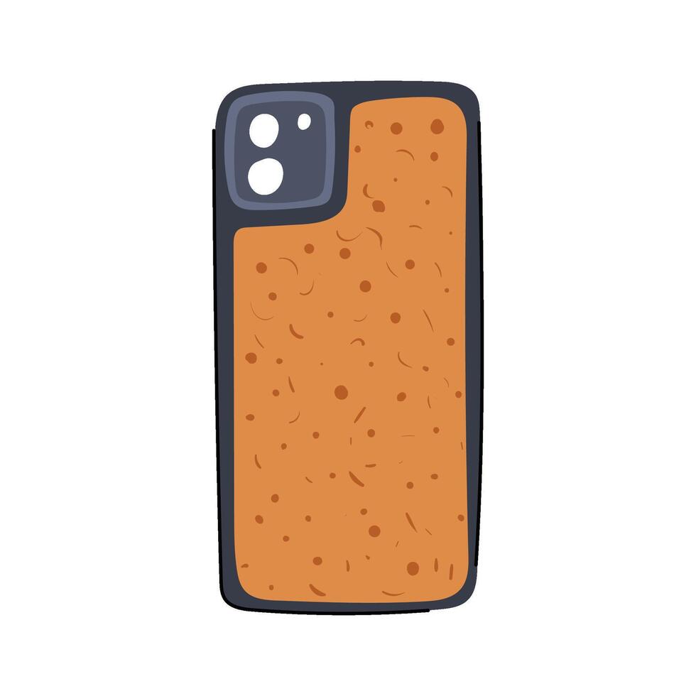 cork natural phone case cartoon element vector