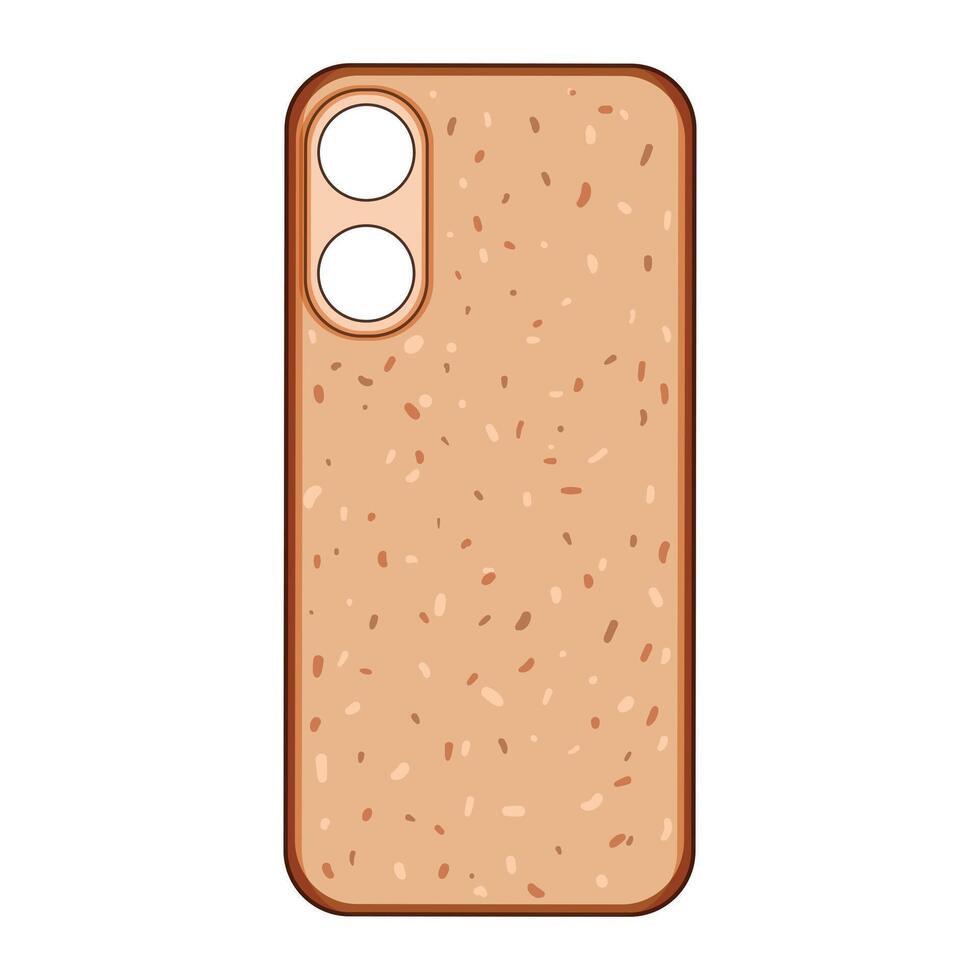 cork protective phone case cartoon element vector