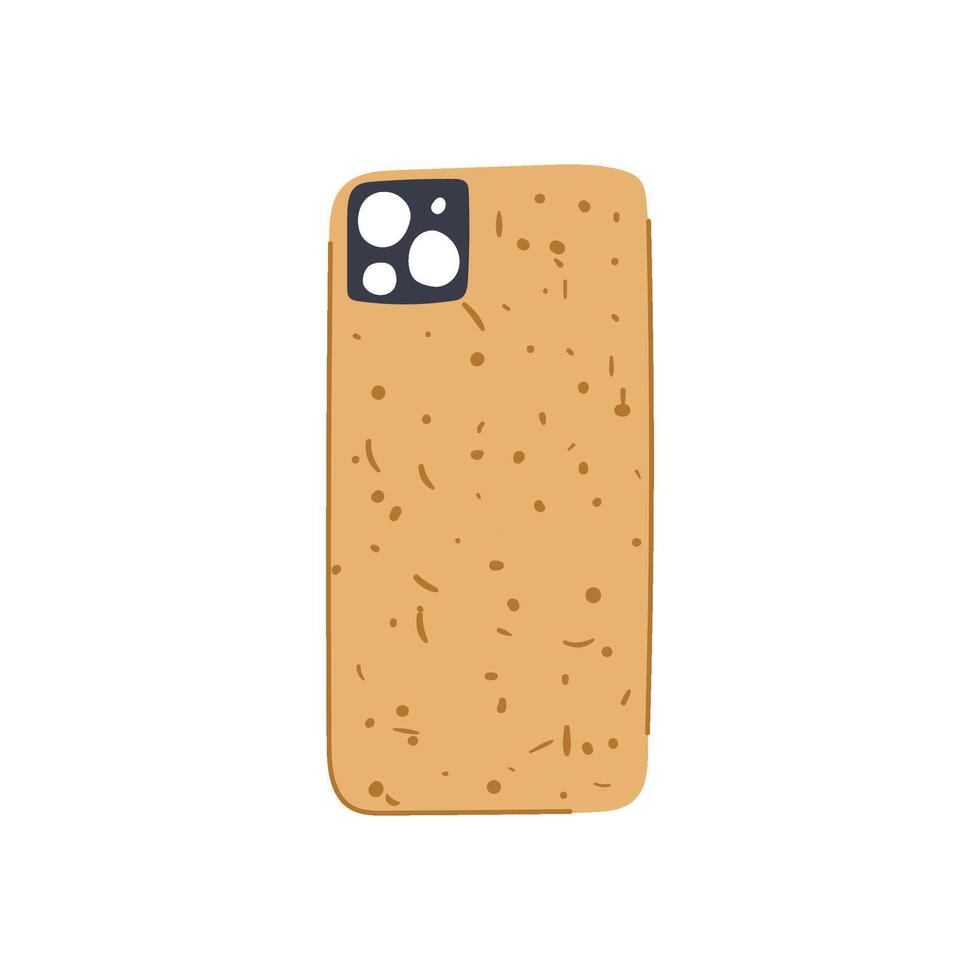 cork protective phone case cartoon item vector