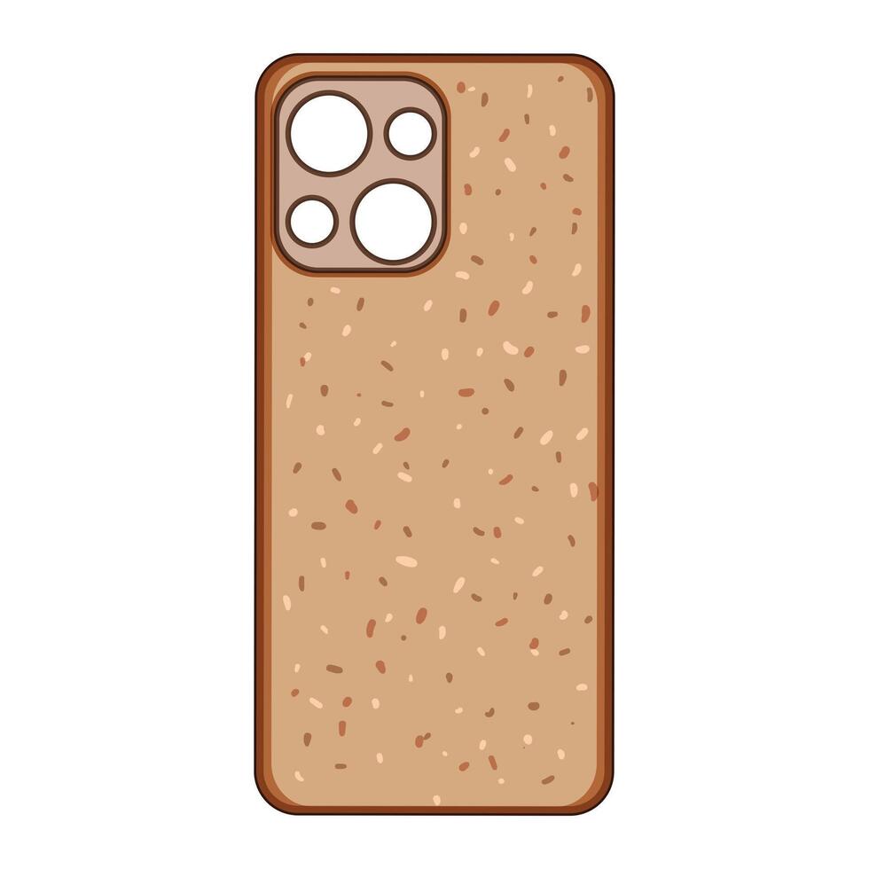 cork vegan phone case cartoon item vector