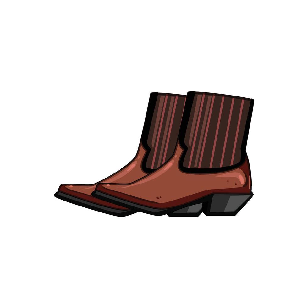 cowboy rustic boots cartoon illustration vector