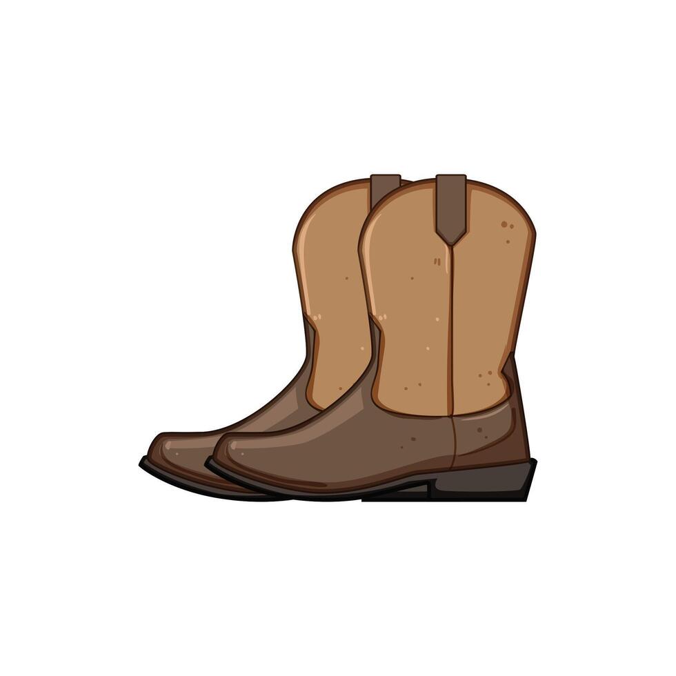 cowboy pointed boots cartoon illustration vector