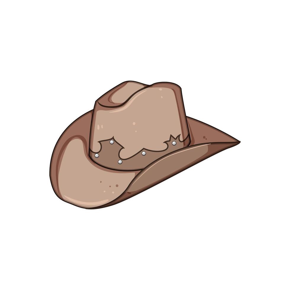 cowboy stetson hat cartoon illustration vector
