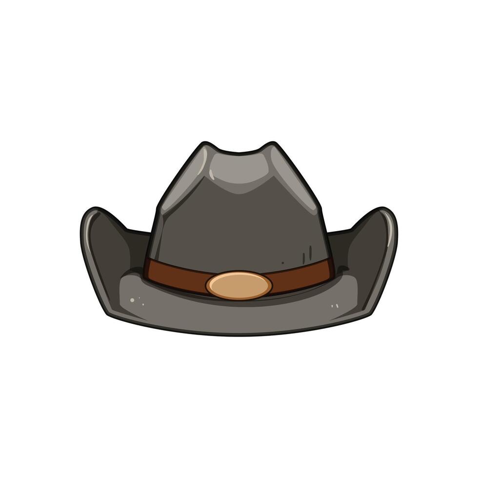 cowboy style hat cartoon illustration vector