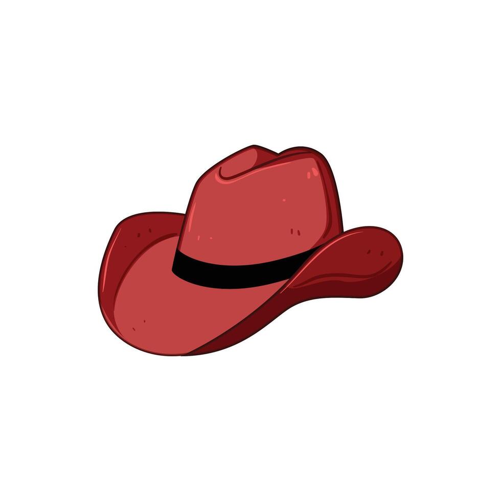 cowgirl western hat cartoon illustration vector
