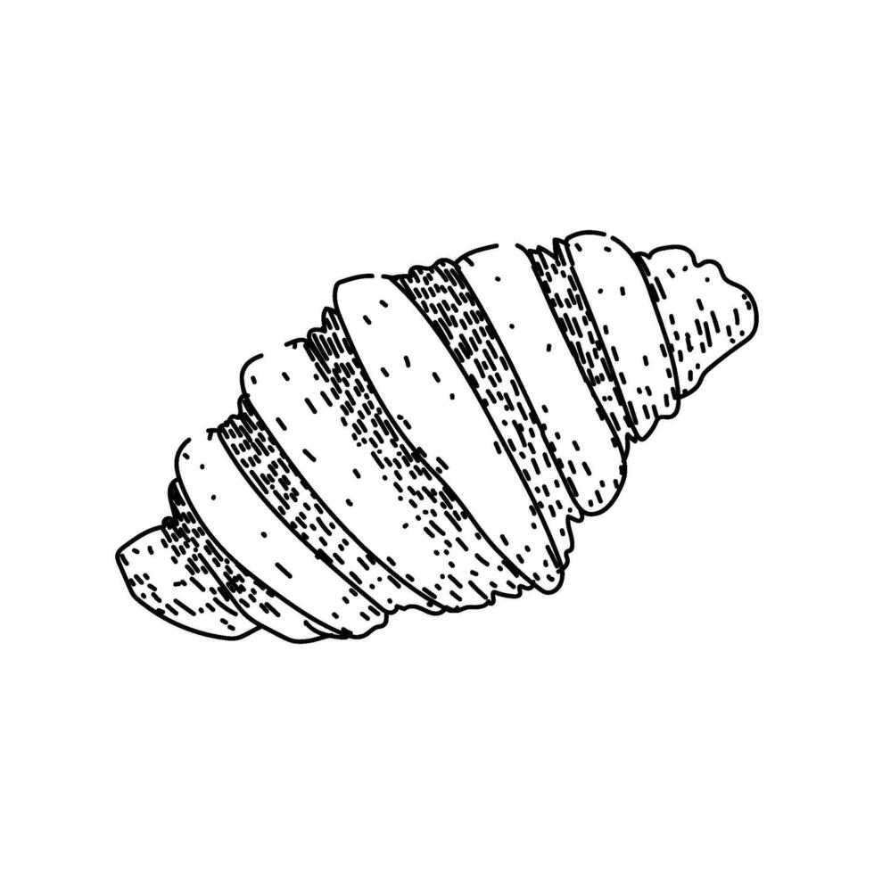 layered croissant sketch hand drawn element vector