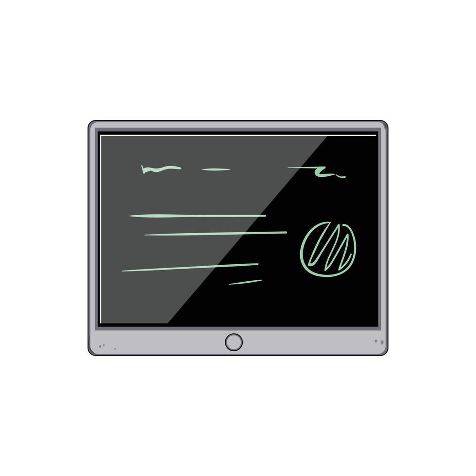 digital rechargeable handwriting pad cartoon illustration vector