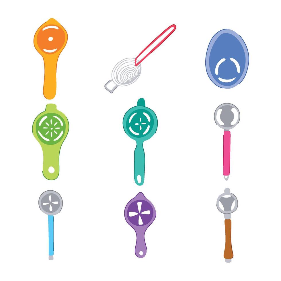separator egg tool set cartoon illustration vector