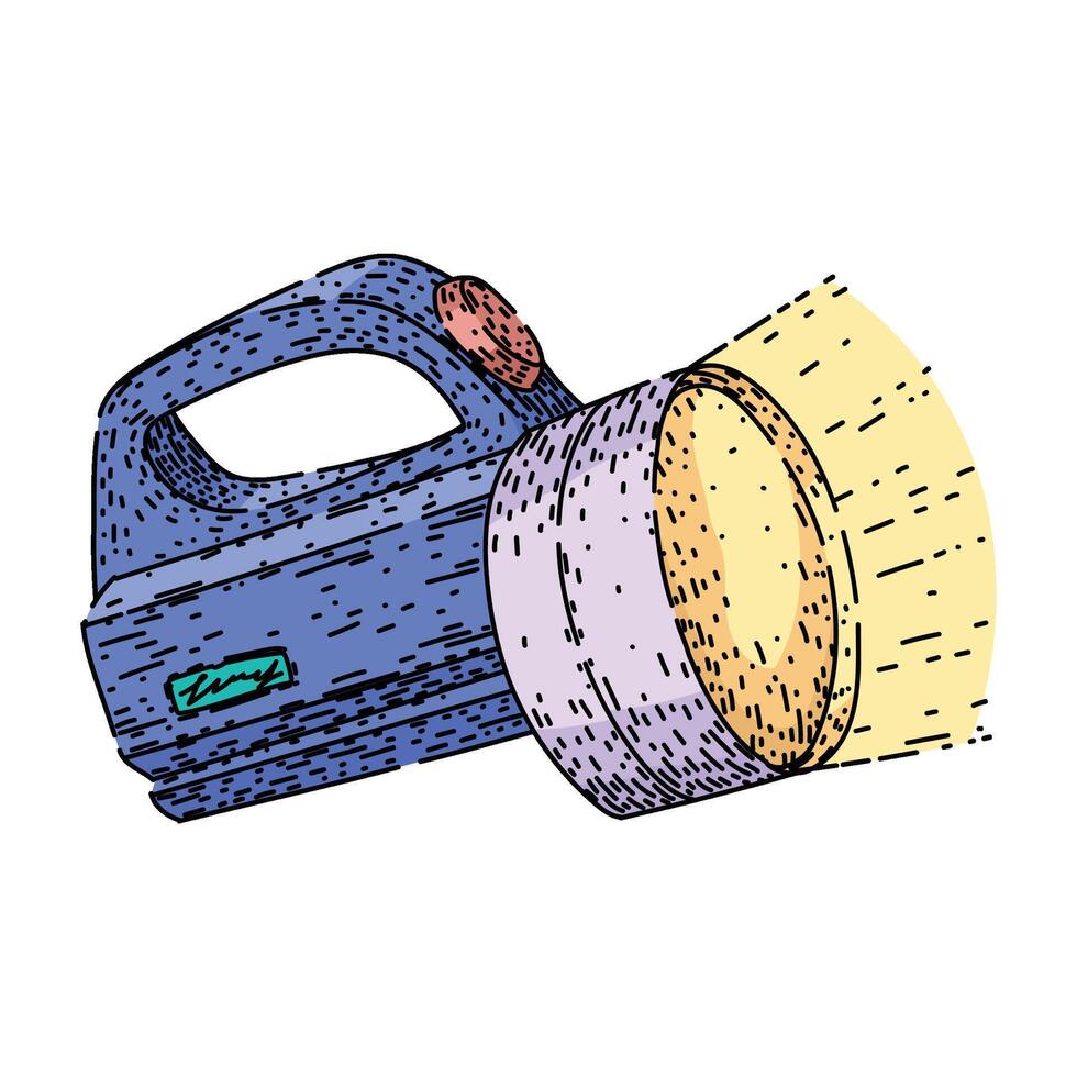 classic flashlight sketch hand drawn vector