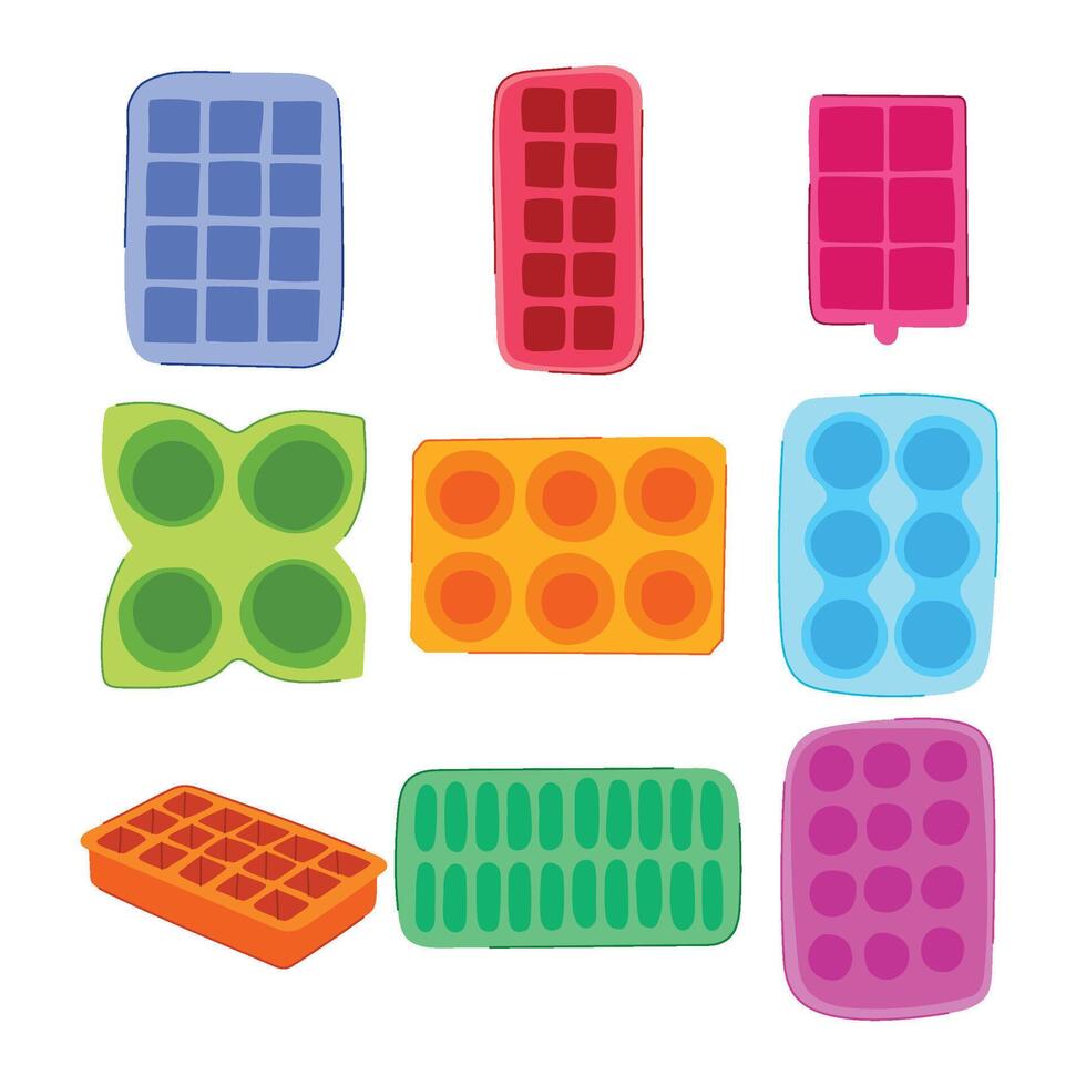 herb fresh freezing tray set cartoon vector