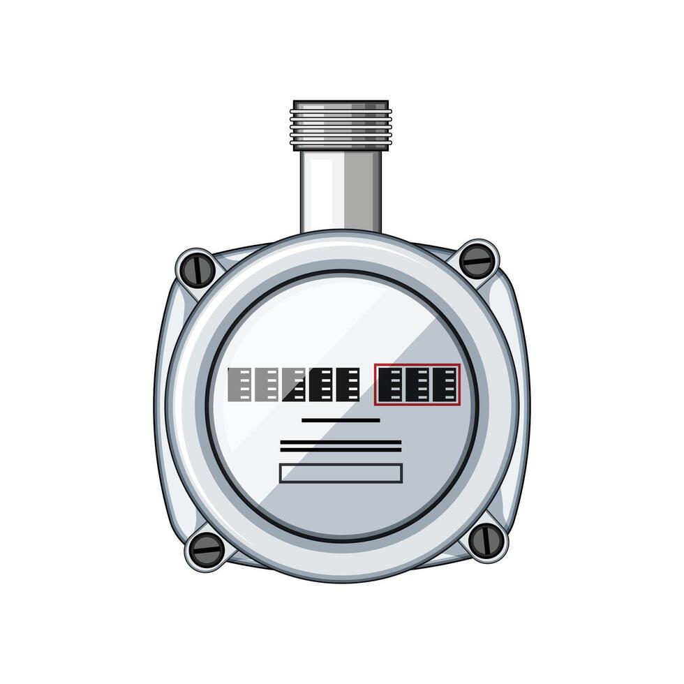 gas digital meter cartoon illustration vector