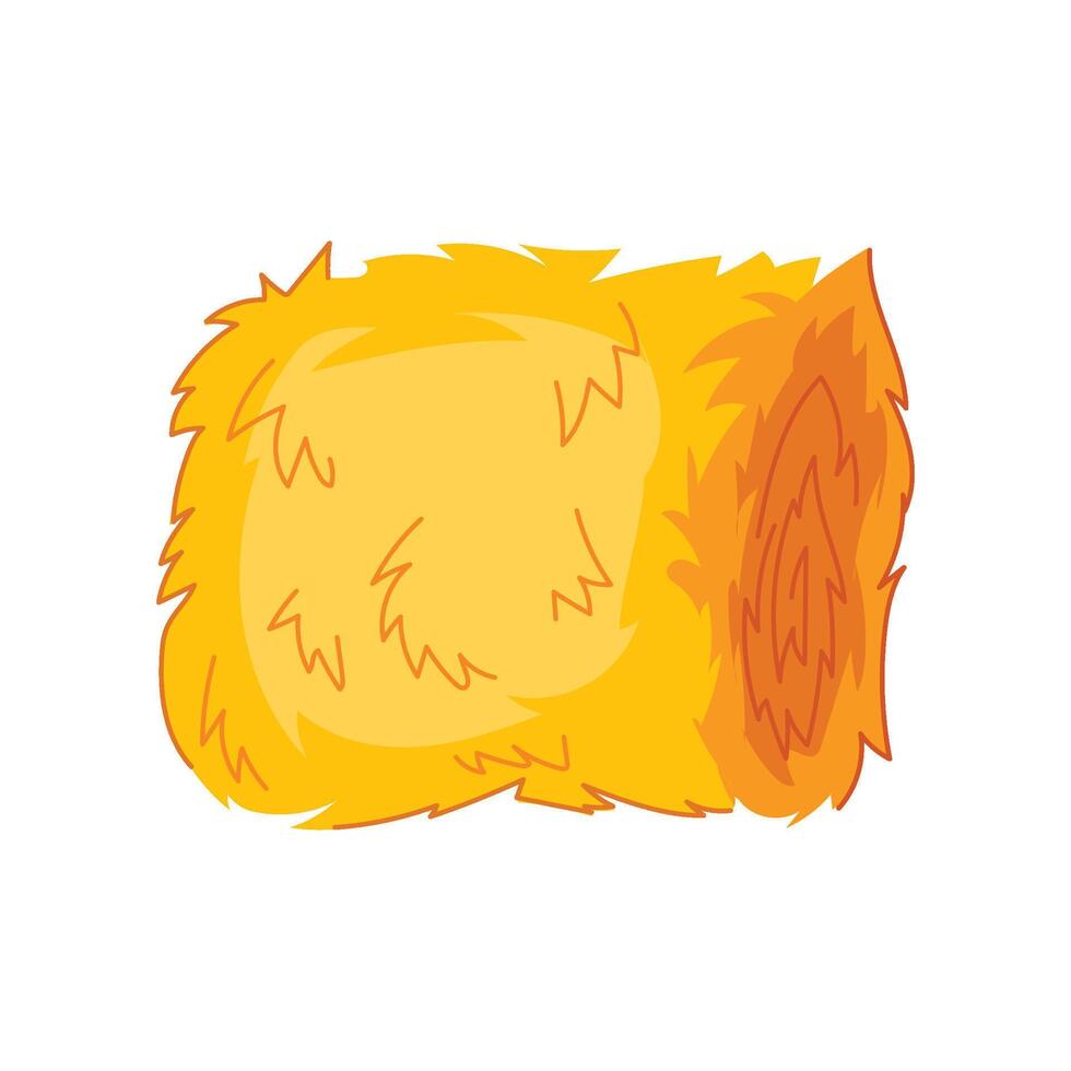 haystack bale cartoon illustration vector