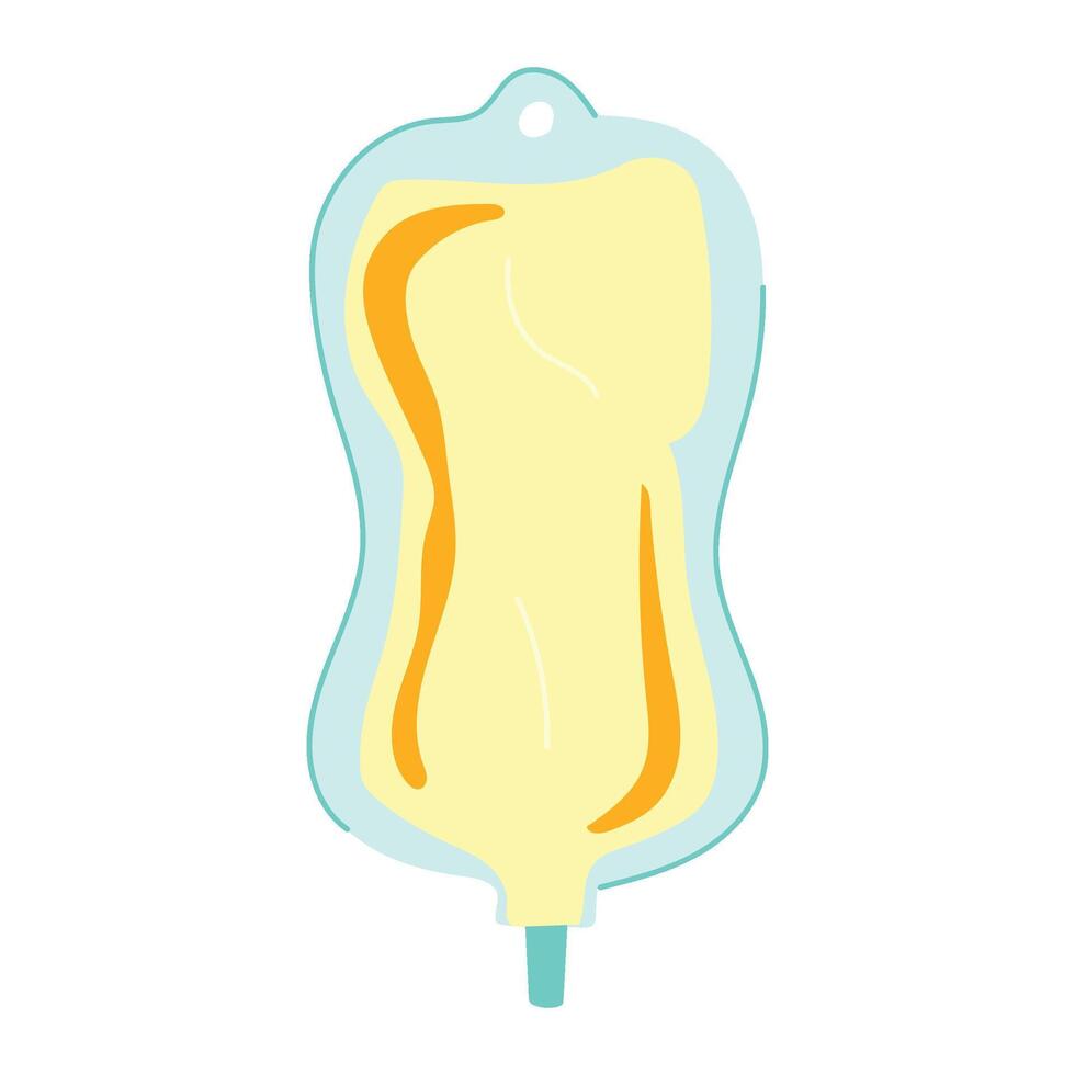 iv solution fluid bag cartoon illustration vector