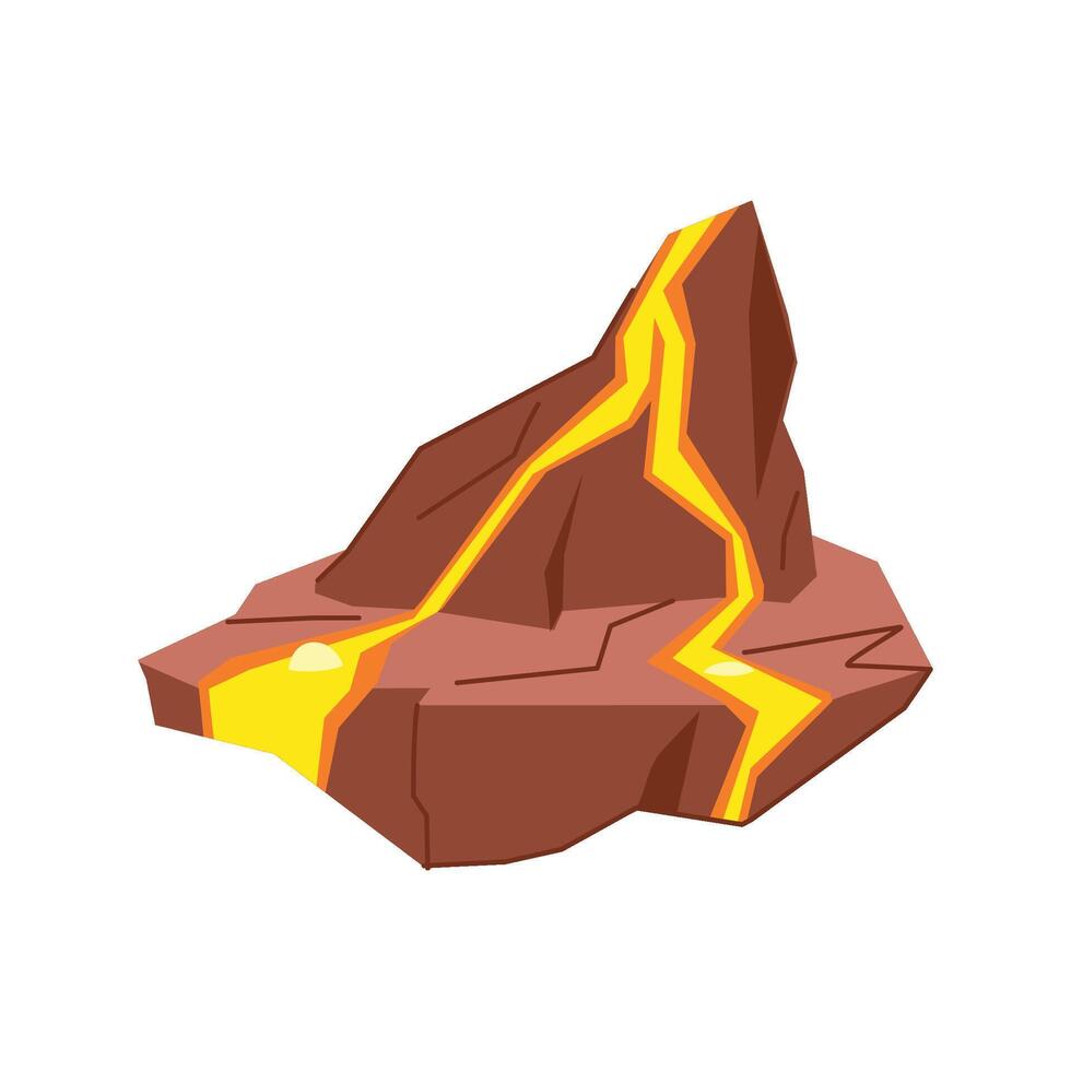 lava eruption platform cartoon illustration vector