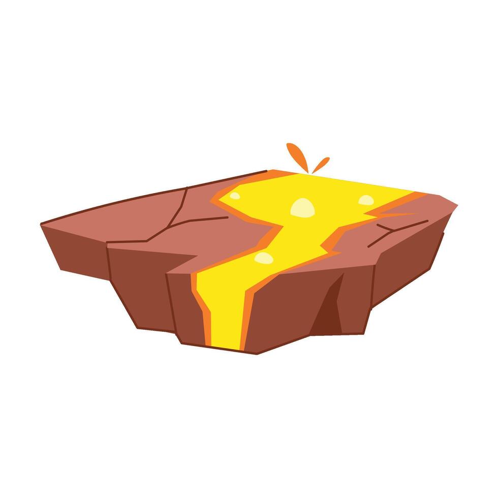 lava fissure platform cartoon illustration vector