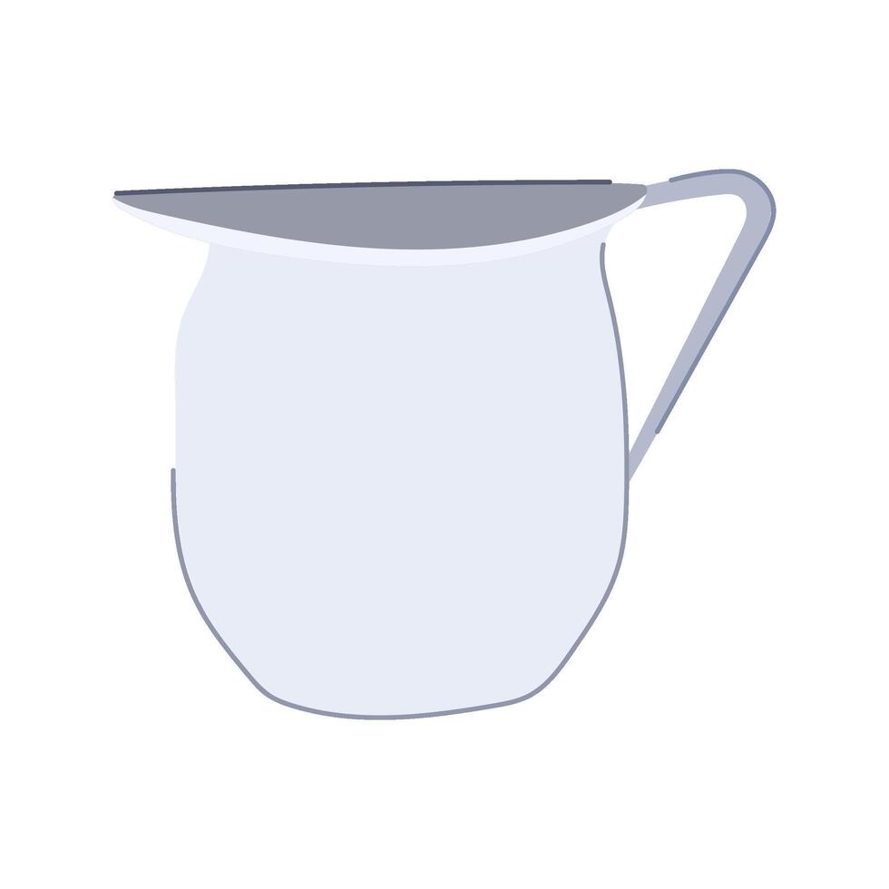 milk handle frothing pitcher cartoon illustration vector
