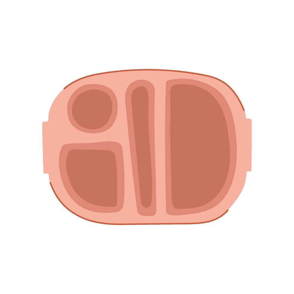 multi divided section meal tray cartoon vector