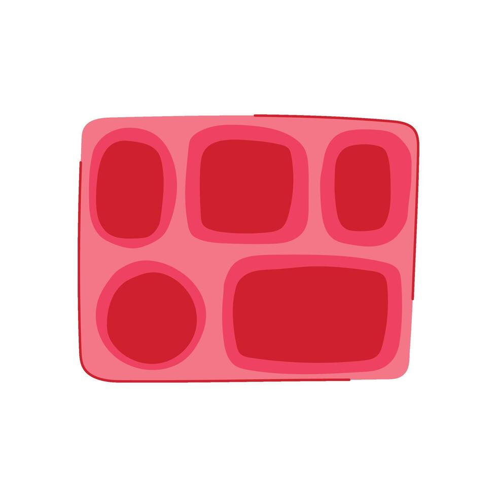 multi compartmentalized section meal tray cartoon vector