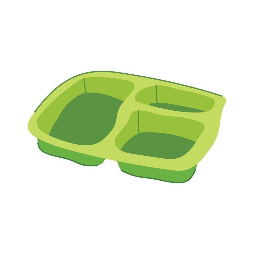 multi serving section meal tray cartoon vector