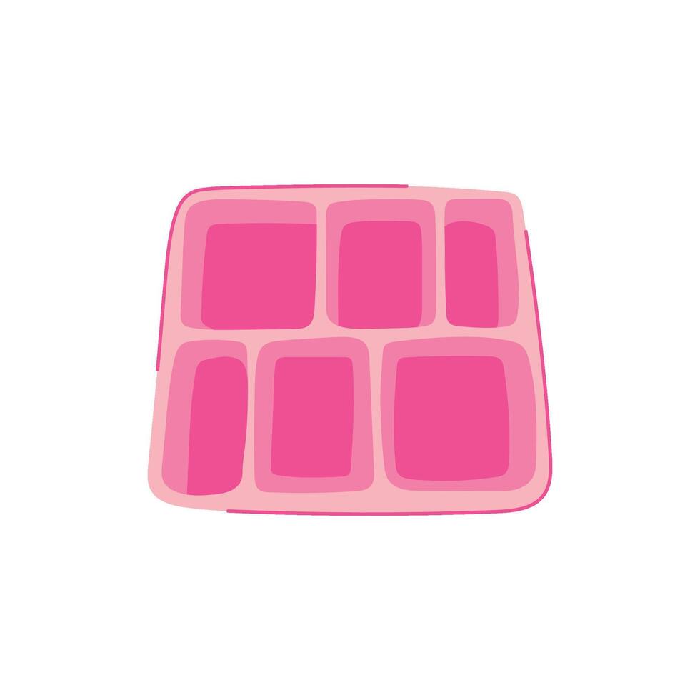 multi reusable section meal tray cartoon vector