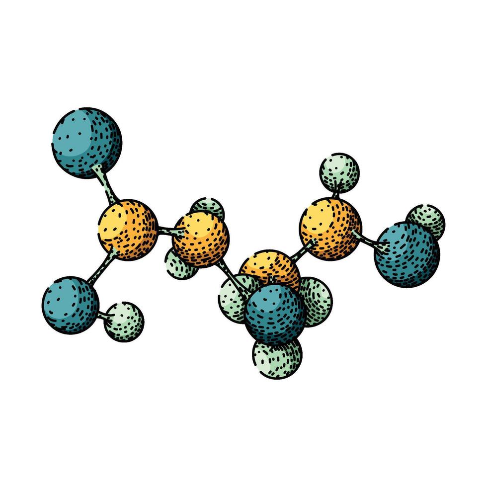 chemistry molecule atom sketch hand drawn item vector