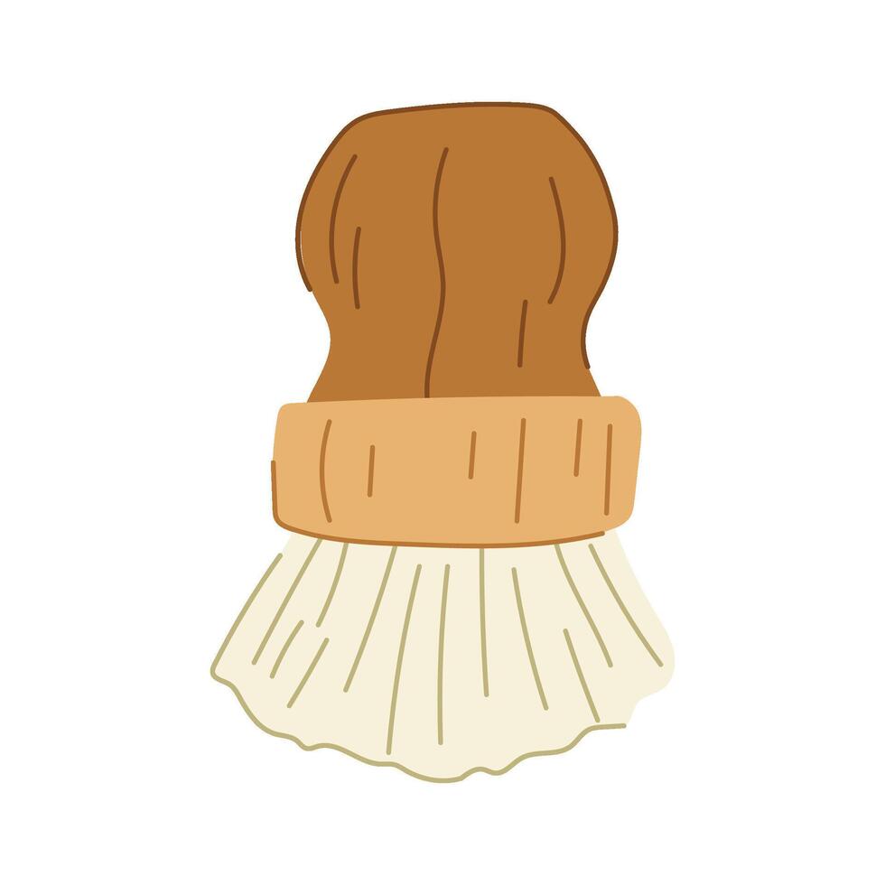 mushroom kitchen brush cartoon illustration vector