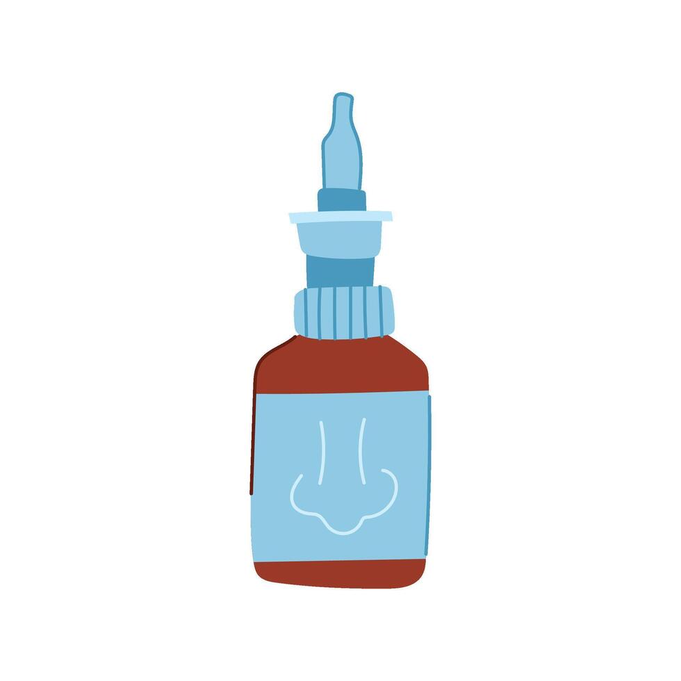 nasal nozzle spray bottle cartoon illustration vector