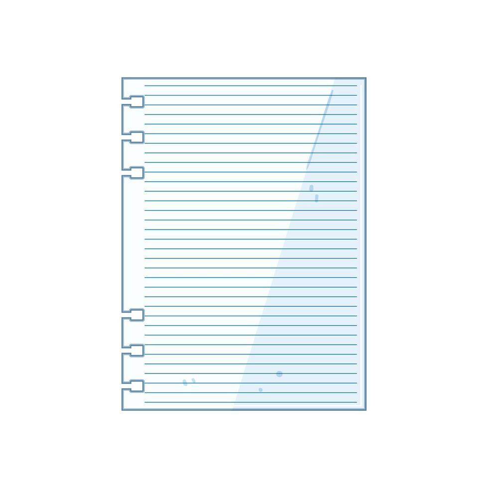 notebook diary line page cartoon illustration vector