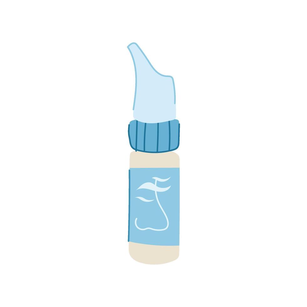 nasal applicator spray bottle cartoon illustration vector