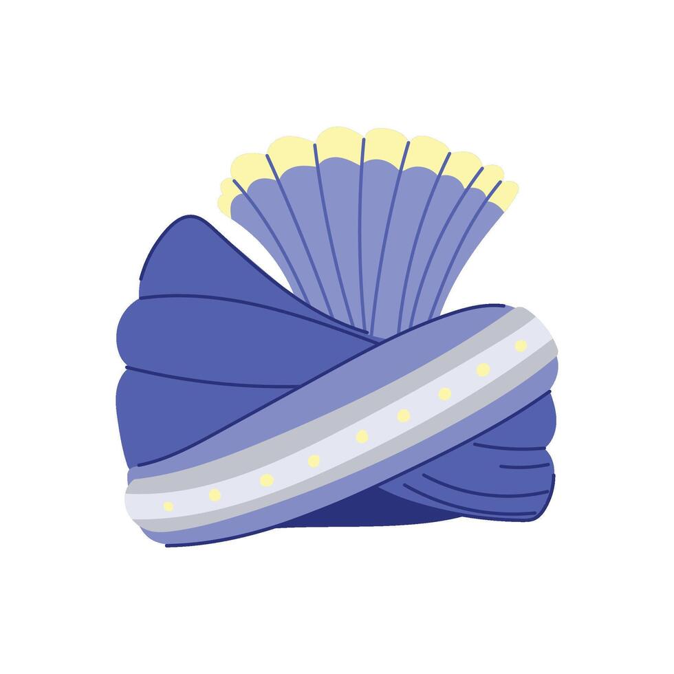 oriental chador headdress cartoon illustration vector