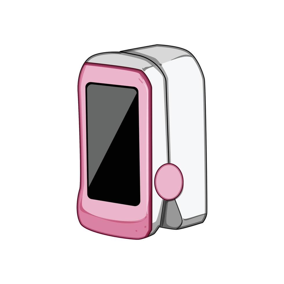 oxygen saturation fingertip monitor cartoon illustration vector