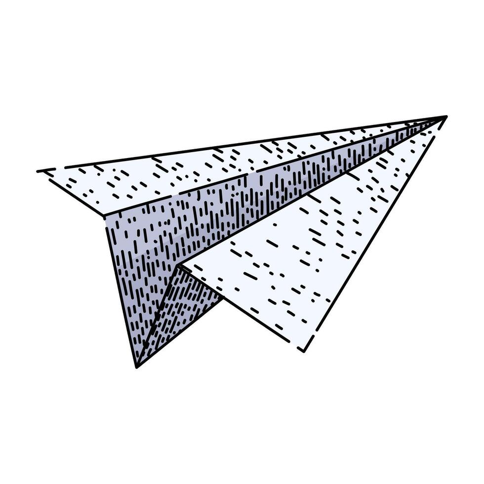 flight paper plane sketch hand drawn vector