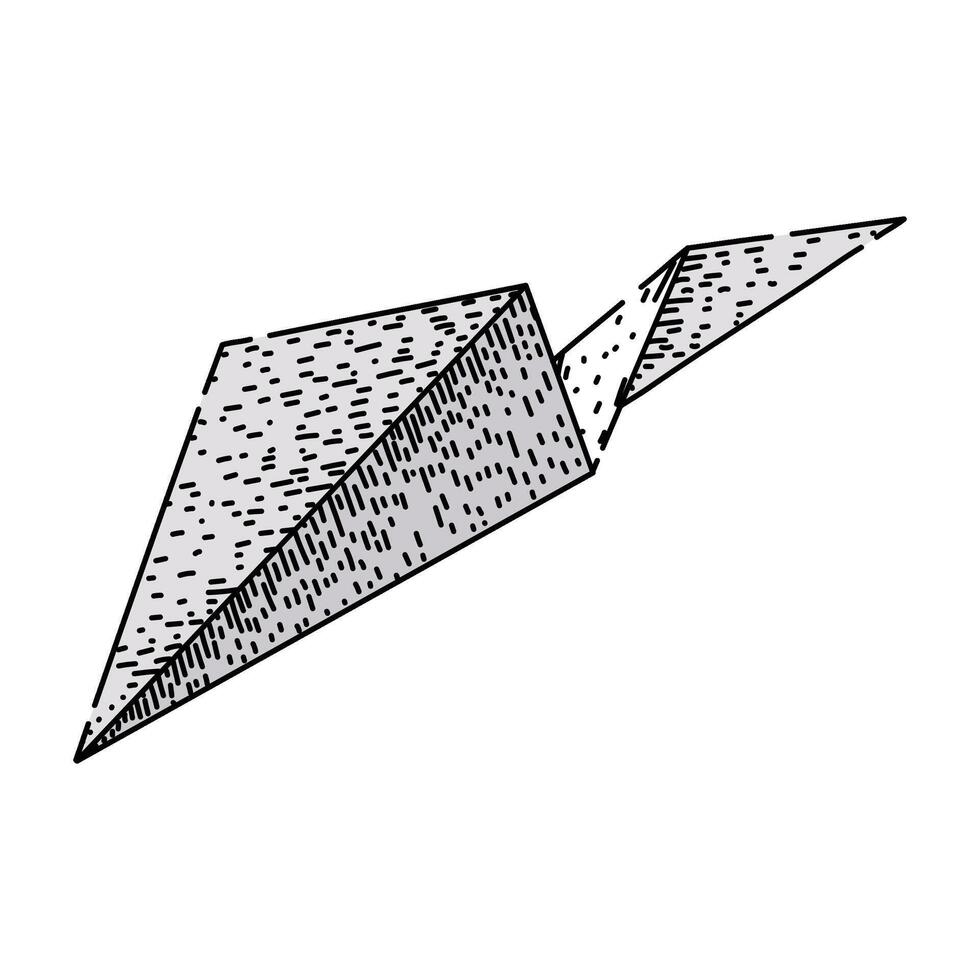 wings paper plane sketch hand drawn vector