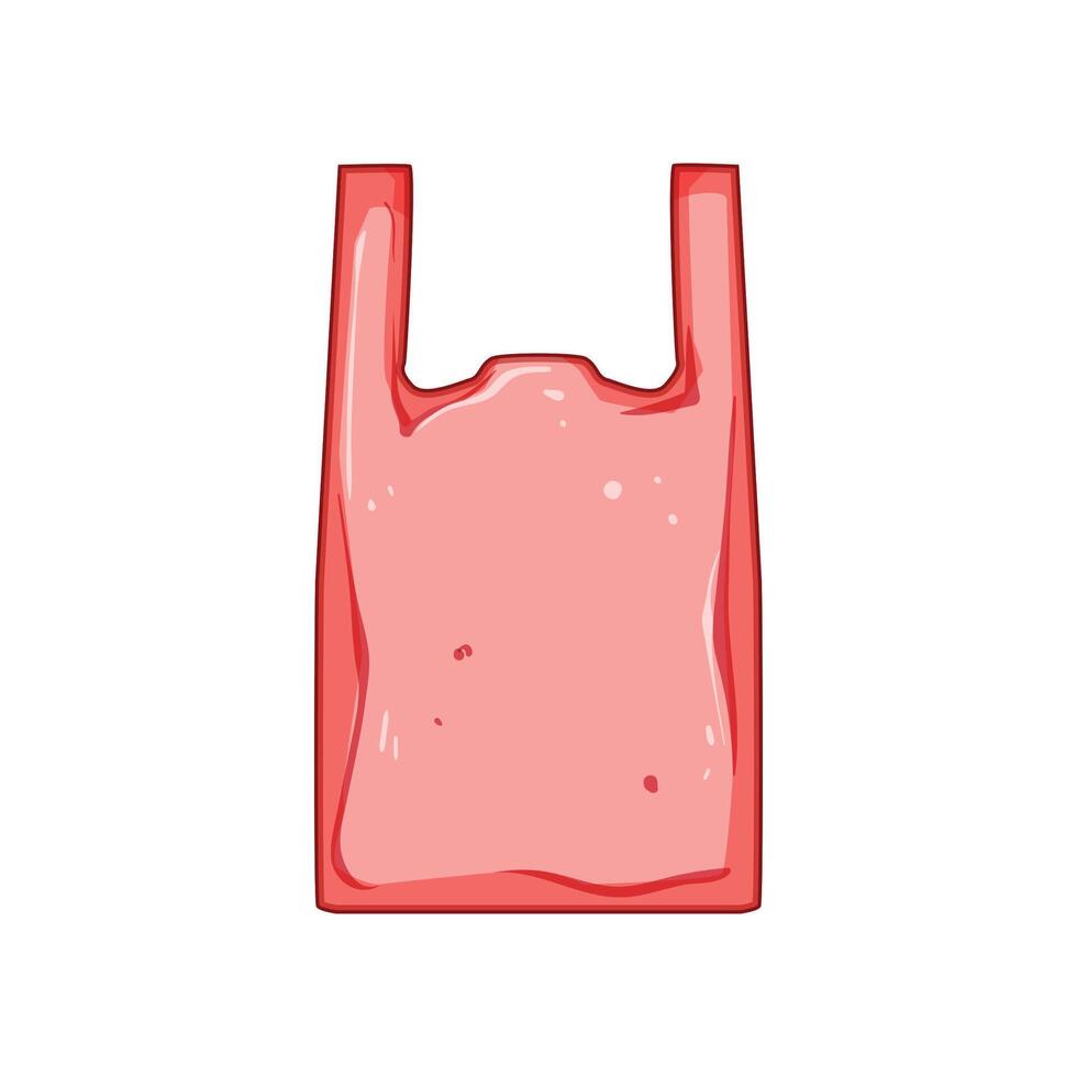plastic waste shopping bag cartoon illustration vector
